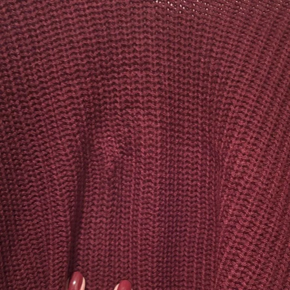 Fashion Nova Burgundy Off-the-Shoulder Sweater - Picture 3 of 5
